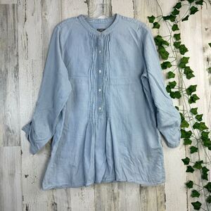 J. Jill Tunic Womens Large Pleated Front Blouse